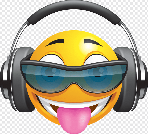 Смайлик с наушниками