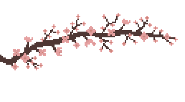 Ветка Сакуры пиксель арт
