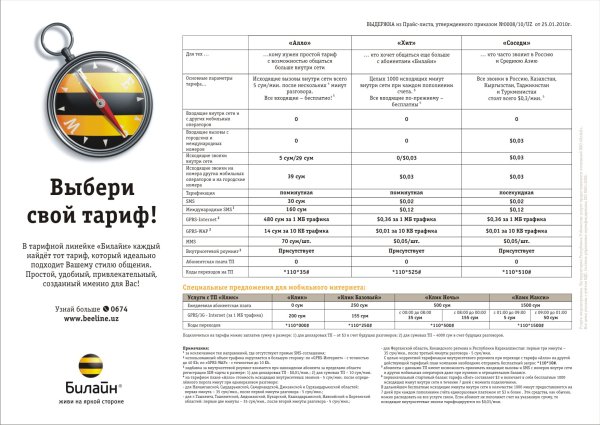 Полезные номера Билайн