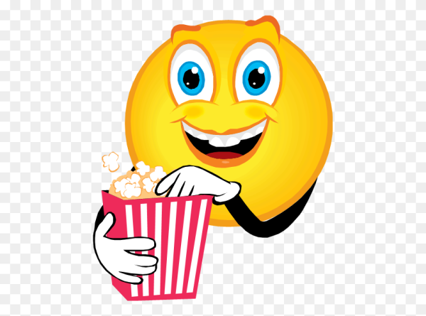 Смайлик жрущий попкорн