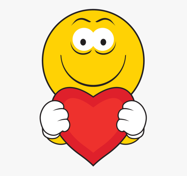 Смайл с сердечком в руках