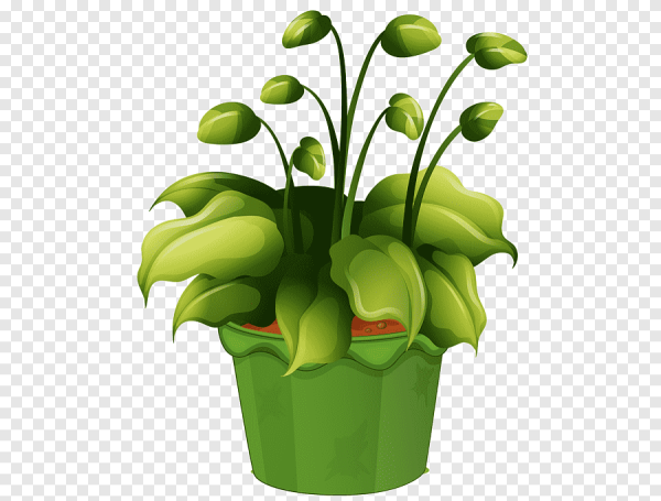 Мультяшные цветы в горшке