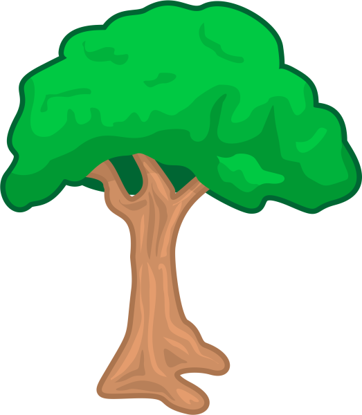Дерево мультяшное на прозрачном фоне