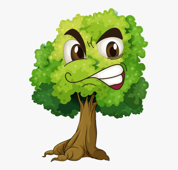Мультяшное дерево с лицом