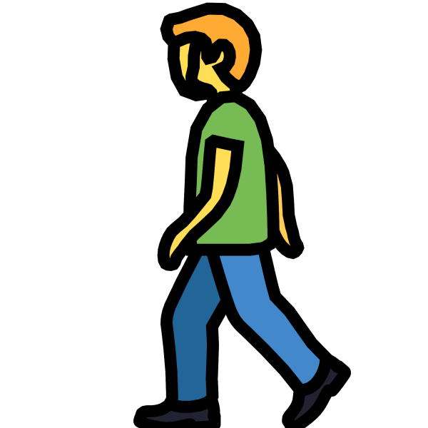 Смайлик идущий человек