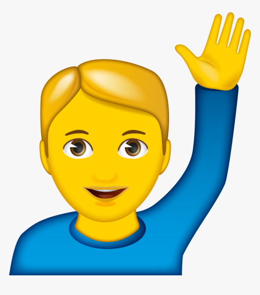 Смайлик с поднятой рукой