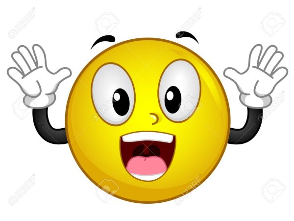 Смайлик удивление с ручками