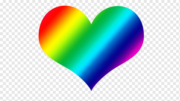 Радужное сердце на прозрачном фоне