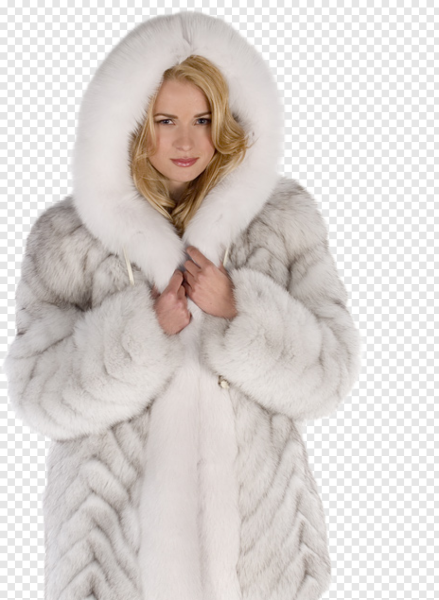 Девушка в белой шубе