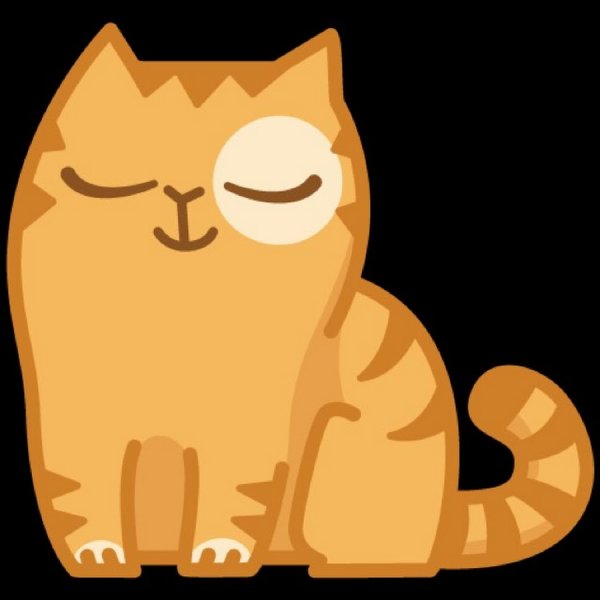 Стикер кот персик недовольный