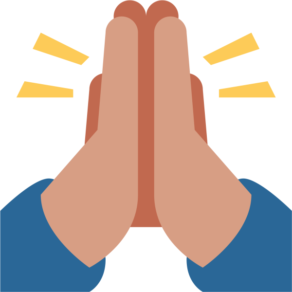 Две сложенные ладони смайлик