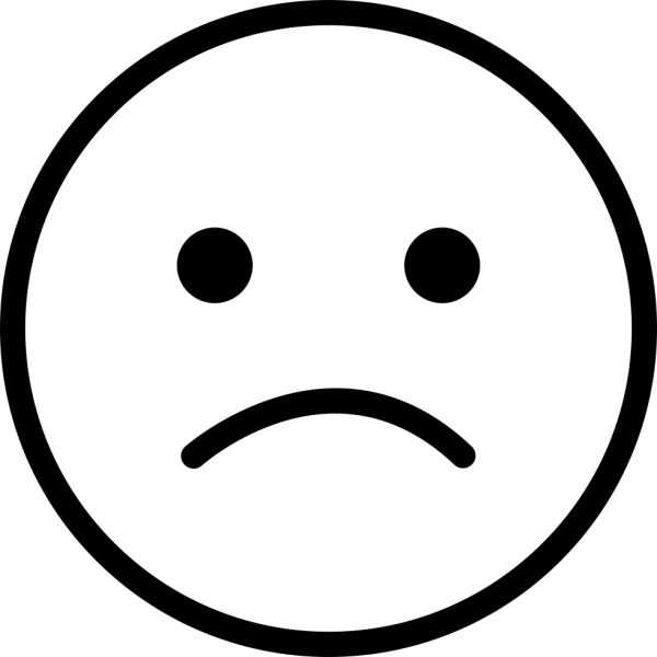 Грустный смайлик на белом фоне