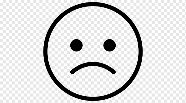 Грустный смайлик на прозрачном фоне