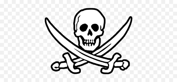 Пиратский череп на белом фоне