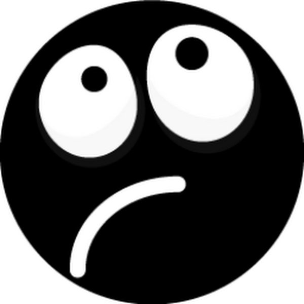 Грустный смайлик черный