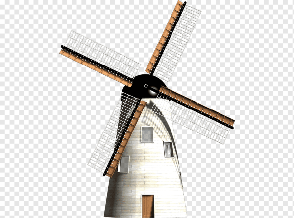 Ветряная мельница на прозрачном фоне