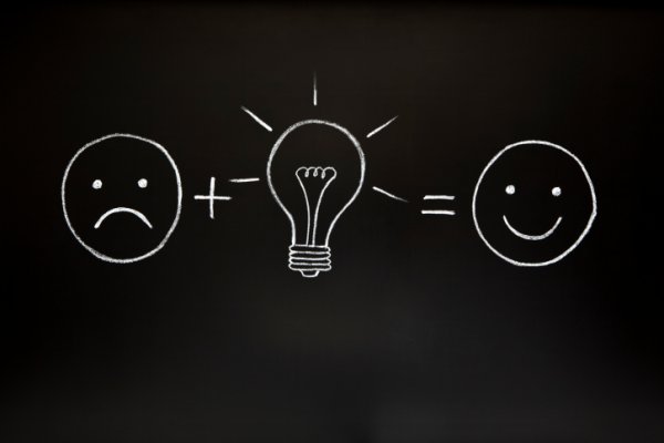 Рожица мелом на доске