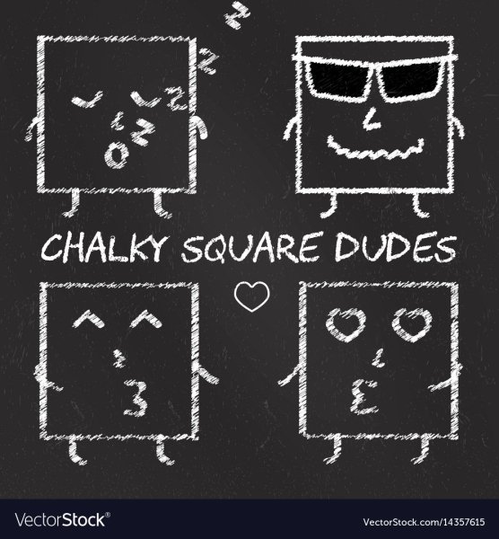 Смайлик мелом на доске