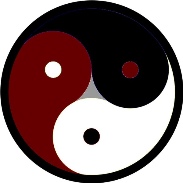 Инь Янь символ тройной