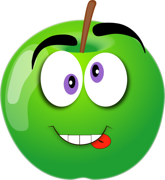 Зеленое яблоко с глазками