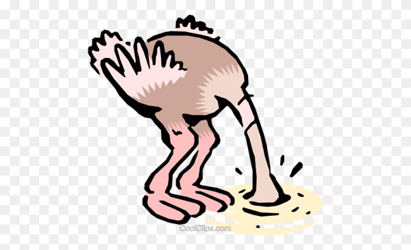 Страус голову в песок