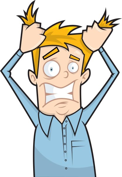 Рвет волосы на голове