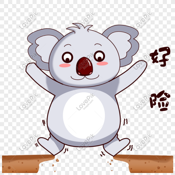 Нарисованный мультяшный человек в костюме коалы