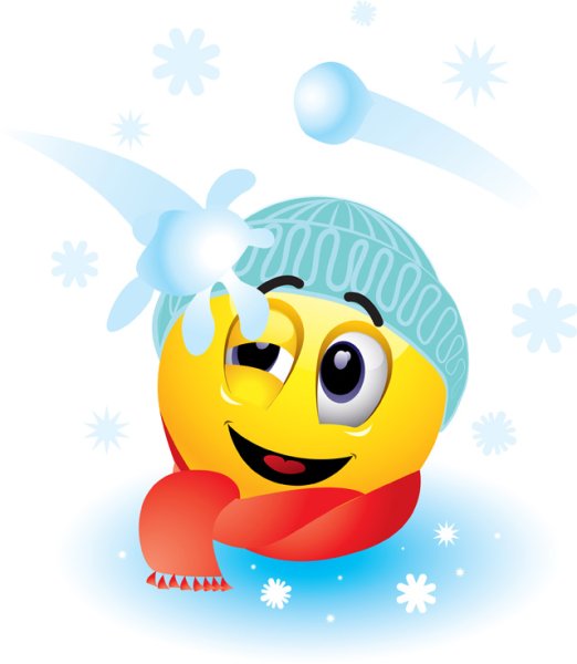 Облако со снегом смайлик