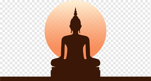 Будда и человек на белом фоне