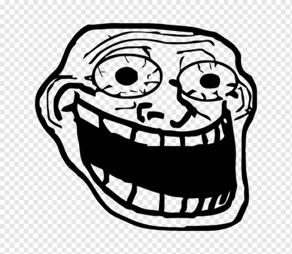 Троллфейс на черном фоне