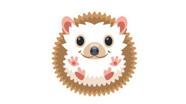 Ежик на белом фоне