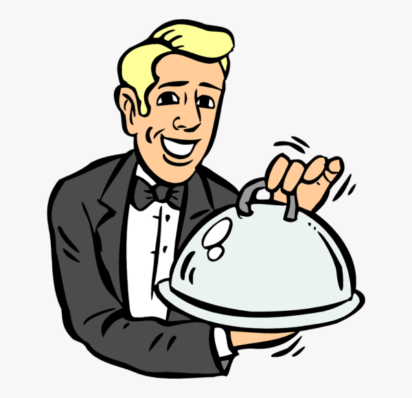 Официант нарисованный