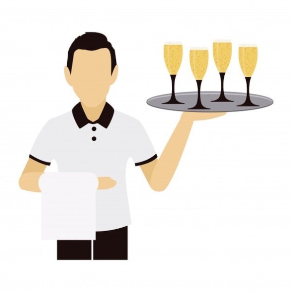 Официант мультяшный
