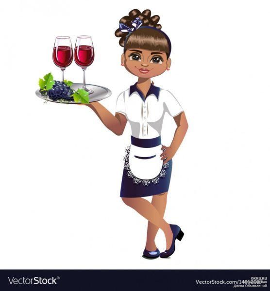 Официантка рисунок
