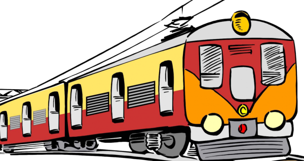 Поезд на белом фоне