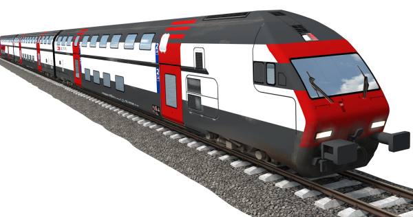 Локомотив поезда РЖД сбоку