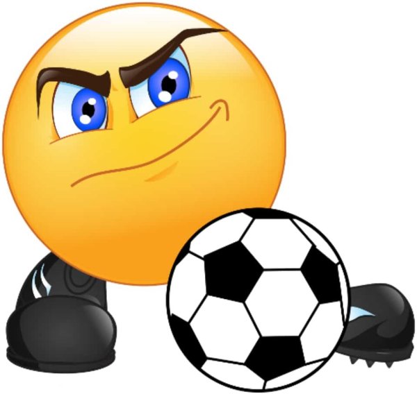 Смайлик футбольный мяч
