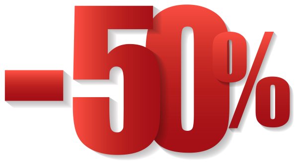 Скидка 50 на прозрачном фоне