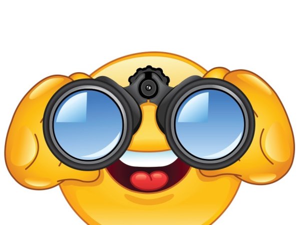 Смайлик с биноклем