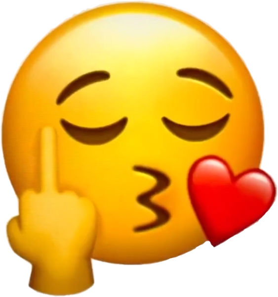 Смайлик поцелуй без фона