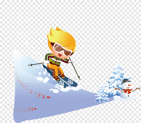 Мультяшные лыжники