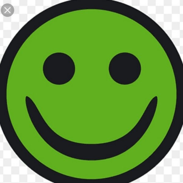 Зеленый смайлик на прозрачном фоне