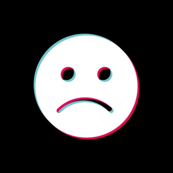 Грустный смайлик черный
