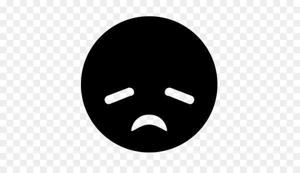 Грустный смайлик на черном фоне