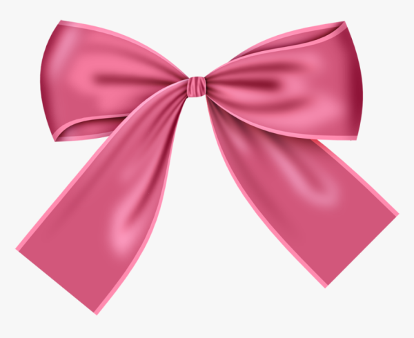 Розовый бантик на прозрачном фоне
