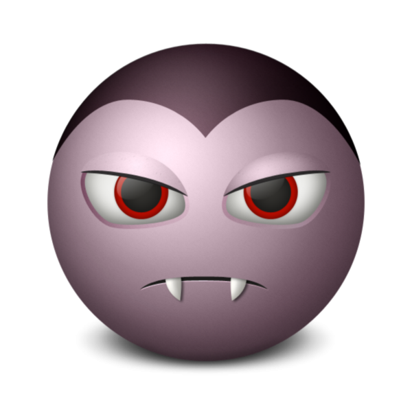 Круглый смайлик вампир