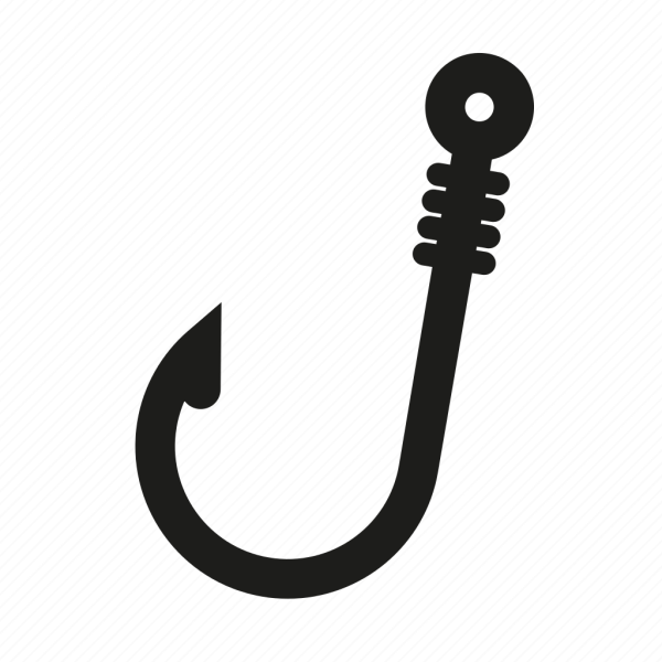 Крючок на прозрачном фоне
