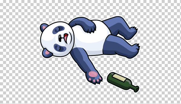 Стикер ленивая Панда телеграм