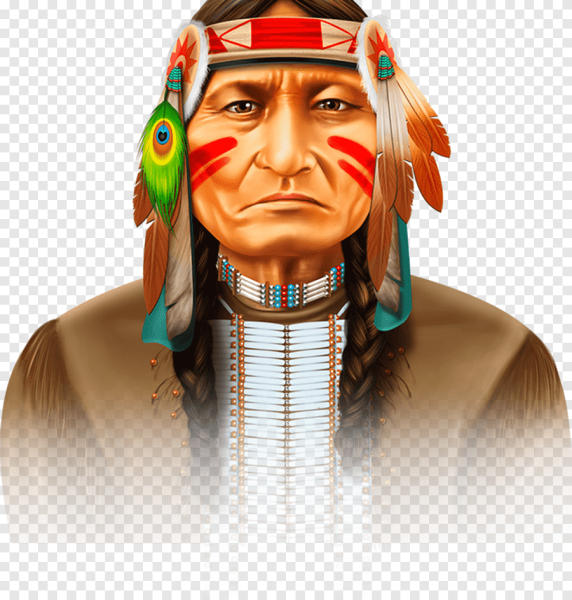 Индеец на прозрачном фоне