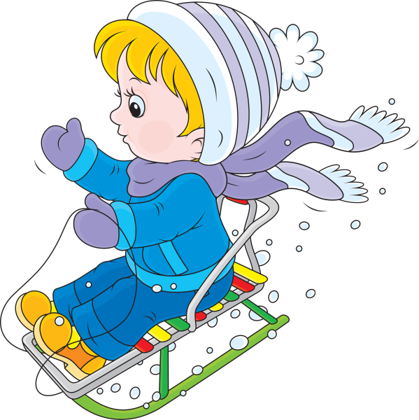 Девочка катается на санках